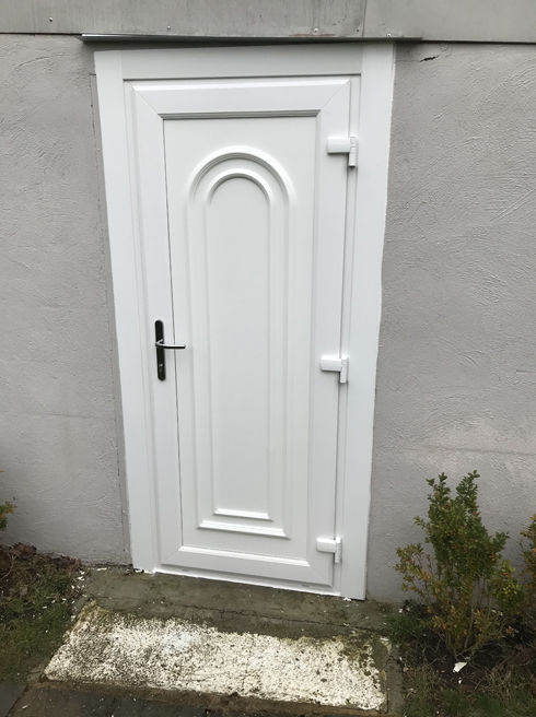 Waltham Solid white upvc back door
