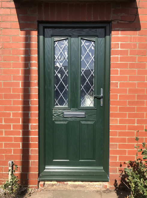Wiltshire Diamond Lead green composite front door
