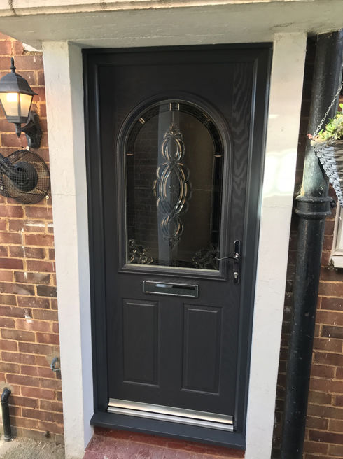 Devon Sagittarius anthracite grey composite front door