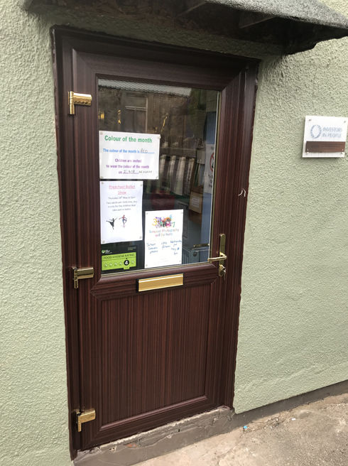 Plymouth Attina mahogany upvc front door