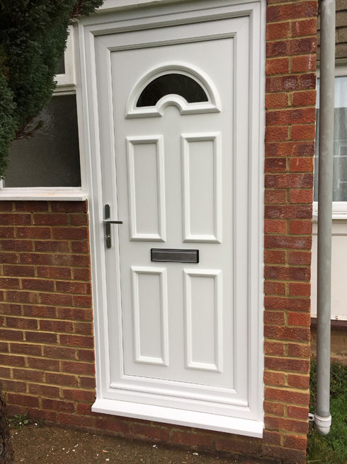 Enfield Lyon white upvc front door