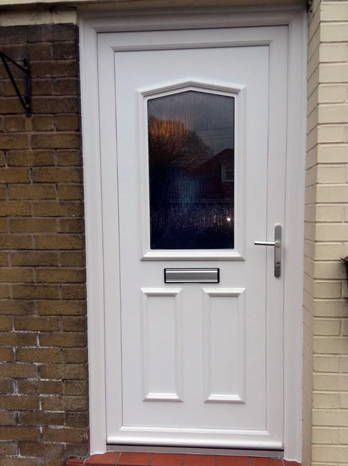 Aberdeen Pallas white upvc front door