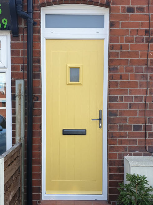 Cheshire Anice buttercup composite front door with toplight