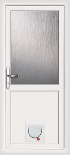 Plymouth Attina white upvc back door with catflap and side panel